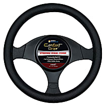 3331BK Comfort Grip Sedona Grip Steering Wheel Cover - Black, Leather, Universal 13.5-14.5 in., Slip-On, Sold individually