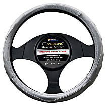 3402GY Comfort Grip Contourz Pro Grip Steering Wheel Cover - Gray, Leather, Universal 14.5-15.5 in., Slip-On, Sold individually