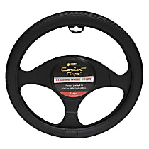 3443BK Comfort Grips Riata Steering Wheel Cover - Black, Leatherette Vinyl, Universal 15.5-16.5 in., Slip-On, Sold individually