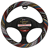 3451BK Comfort Grips Boho Steering Wheel Cover - Boho-patterned, Woven fabric, Universal 13.5-14.5 in., Slip-On, Sold individually