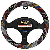 3452BK Comfort Grips Boho Steering Wheel Cover - Boho-patterned, Woven fabric, Universal 14.5-15.5 in., Slip-On, Sold individually