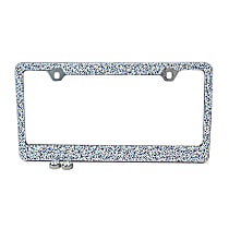 LF03 License Plate Frame - Rainbow Crystals, Stainless Steel, Universal, Sold individually