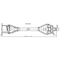 Front, Passenger Side Axle Assembly, Turbocharged, GAS, Front Wheel Drive,  ; Ref# 66-7302, New, FWD, 2.0L 4Cyl Manual, Transaxle
