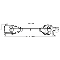Front, Driver or Passenger Side Axle Assembly, Turbocharged, GAS, Sedan, All Wheel Drive, 7-Speed; Automatic Dual Clutch Transaxle; Ref# 60-7532, New, AWD