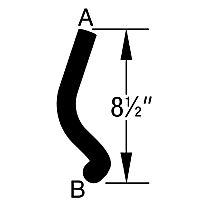 87846 Dayco Small I.D. Molded Series Heater Hose - Black, EPDM Rubber, Dual I.D. hose, Direct Fit, Sold individually