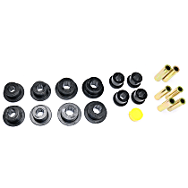 3.2141G Leaf Spring Bushing - Black, Polyurethane, Direct Fit, 2-spring-and-shackle set
