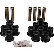 Leaf Spring Bushing - Black, Polyurethane, Direct Fit, 2-spring-and-shackle set