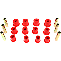 Leaf Spring Bushing - Red, Polyurethane, Direct Fit, 2-spring-and-shackle set