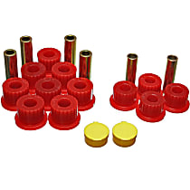 Leaf Spring Bushing - Red, Polyurethane, Direct Fit, 2-spring-and-shackle set