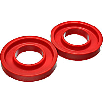 9.6105R Coil Spring Insulator - Red, Polyurethane, Universal, Set of 2