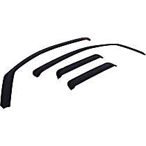 Front and Rear, Driver and Passenger Side, Window Visor, Crew Cab Pickup, Matte Black