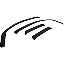 Front and Rear, Driver and Passenger Side, Window Visor, Crew Cab Pickup, Matte Black