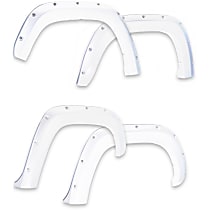791574-GAZ Front and Rear, Driver and Passenger Side Bolt-On Look Painted Series Fender Flares, White