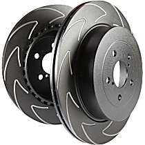 Front Brake Disc, Slotted, 5 Lugs, For FMSI Pad No. D1319; Vented; 5 Bolt Holes; 312mm Dia.; 50mm Height; 25mm Thick; 65mm Center Hole Dia., 1.8L 4Cyl, BSD Sport Ultra Quiet V Slot