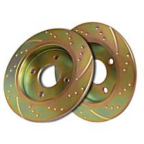 GD041 Front Brake Disc, Dimpled and Slotted, 4 Lugs, 227.08 mm,, GD Sport Slotted And Dimpled
