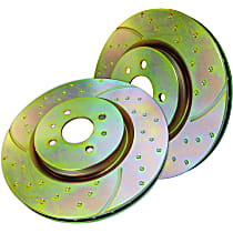 Front Brake Disc, Cross-drilled and Slotted, GD Sport Series