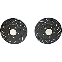 Front Brake Disc, Dimpled and Slotted, 5 Lugs, 295.91 mm,, GD Sport Slotted And Dimpled