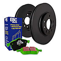 Front Brake Disc and Pad Kit, Plain Surface, 5 Lugs, Aramid Fiber, FMSI Pad No. D2145; Vented; 5 Bolt Holes; 350mm Dia.; 57mm Height; 30mm Thick; 8.7mm Center Hole Dia., 3.3L 6Cyl, S11 Greenstuff 2000 Pad and RK Premium Rotors