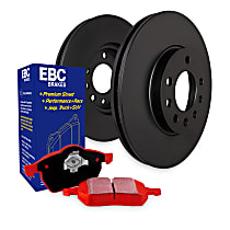 S12KF1854 Front Brake Disc and Pad Kit, Plain Surface 5 Lugs Aramid Fiber Ceramic S12 Redstuff Ceramic Pad and RK Premium Rotors