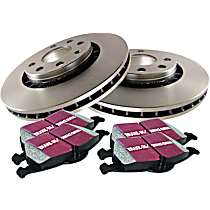 Front Brake Disc and Pad Kit, Plain Surface 5 Lugs 279.4 mm Aramid Fiber S1 Ultimax2 Pad and RK Premium Rotors