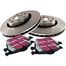 S1KF1270 Front Brake Disc and Pad Kit, Plain Surface 5 Lugs 279.4 mm Aramid Fiber S1 Ultimax2 Pad and RK Premium Rotors