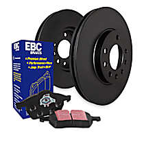 Front and Rear Brake Disc and Pad Kit, Plain Surface, 5 Lugs, Aramid Fiber, FMSI Pad No. D1324/D1879; Vented Front; Vented Rear; 5/5 Bolt Front/Rear; 327/338mm; Center Hole Dia. 2/2.1mm, 3.5L 6Cyl, S20 Ultimax2 Pad and RK Premium Rotors