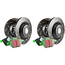 Front and Rear Brake Disc and Pad Kit, Plain Surface, 6 Lugs, Aramid Fiber, 2nd Generation, S20 Ultimax2 Pad and RK Premium Rotors