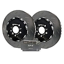 S30KF1002 Front Brake Disc and Pad Kit, Slotted 5 Lugs Aramid Fiber S30 RP-X Full Race Pad and 2-Piece Full-Floating Slotted Rotors