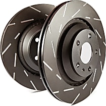 Front Brake Disc, Slotted, 5 Lugs, 4WD, Eng. VIN: H For FMSI Pad No. D375; Vented; 5 Bolt Holes; 29mm Dia.; 69mm Height; 30mm Thick; 9.5mm Center Hole Dia., 5.8L 8Cyl, USR Sport Slotted