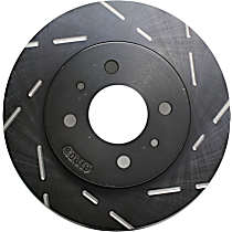 Front Brake Disc, Slotted, 5 Lugs, 250.19 mm, For FMSI Pad No. D728; Vented; 4 Bolt Holes; 250mm Dia.; 43mm Height; 18mm Thick; 60mm Center Hole Dia., USR Sport Slotted
