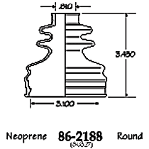86-2188-D CV Boot - Black, Neoprene, Direct Fit, Sold individually
