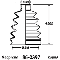86-2397-D CV Boot - Black, Neoprene, Direct Fit, Sold individually