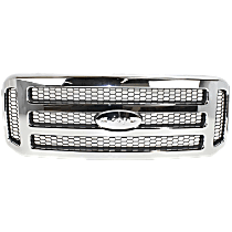 Grille Assembly, Chrome Shell with Painted Gray Insert