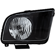 Passenger Side Headlight, with Bulb, Halogen, Clear Lens, Black Interior