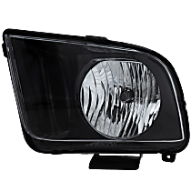 Driver Side Headlight, with Bulb, Halogen, Clear Lens, Black Interior
