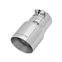 Exhaust Tip - 4.00 in. Angle Cut Polished SS Fits 3.00 in. Tubing - Clamp on