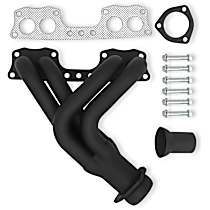 19000FLT Headers Shorty, Painted Black, Made of Steel