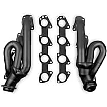 91950FLT Headers Shorty, Painted Black, Made of Steel