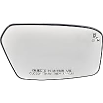 Passenger Side Mirror Glass, Heated, With Blind Spot Detection in Glass, Convex, With backing plate