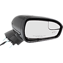 Passenger Side Mirror, Power, Heated, Manual Folding, Paintable, In-housing Signal Light, No Memory, With Puddle Light, No Auto-Dimming, With Blind Spot Glass