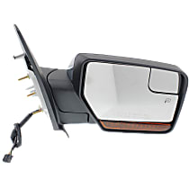 Passenger Side Mirror, Non-Towing, Power, Power Folding, Heated, Chrome, In-housing Signal Light, With memory, With Puddle Light, Without Auto-Dimming, With Blind Spot Glass