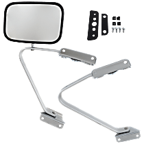 Passenger Side Mirror, Non-Towing, Manual Adjust, Manual Folding, Non-Heated, Polished, Without Signal Light, Without memory, Without Puddle Light, Without Auto-Dimming, Without Blind Spot Feature