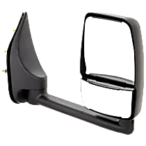 4-bolt mount, Driver Side Towing Mirror, Manual Adjust, Non-Heated, Manual Folding, Paintable, No Signal Light, No Memory, No Puddle Light, No Auto-Dimming, No Blind Spot Feature