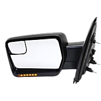 Driver Side Mirror, Non-Towing, Power, Manual Folding, Heated, Textured Black, In-housing Signal Light, Without memory, Without Puddle Light, Without Auto-Dimming, With Blind Spot Glass