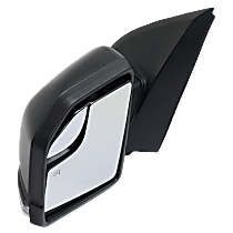 Driver Side Mirror, Non-Towing, Power, Manual Folding, Heated, Textured Black, Raptor/XL/XLT Models, In-housing Signal Light, Without Puddle Light, With Blind Spot Glass