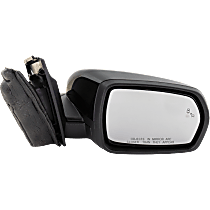 Passenger Side Mirror, Power, Heated, Manual Folding, Paintable, In-housing Signal Light, With Memory, No Puddle Light, No Auto-Dimming, With Blind Spot Detection in Glass
