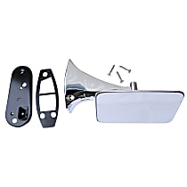 0849-553 L Driver Side Mirror, Non-Folding, Non-Heated, Chrome, Without Blind Spot Feature, Without Signal Light