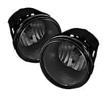 Front, Driver and Passenger Side Fog Light, With bulb(s), Factory Series, Smoked Lens, Black Interior