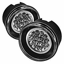 Front, Driver and Passenger Side LED Fog Light, With bulb(s), LED Series, Clear Lens, Black Interior