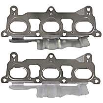 Exhaust Manifold Gasket - Steel core laminate, Direct Fit, Set of 2